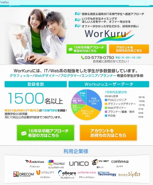 「WorKuru」企業向けページ