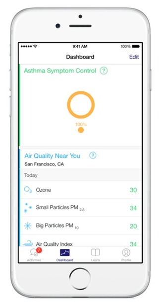 ResearchKitを活用したアプリ「Asthma Health」。ぜんそく患者向けの教育と自身のモニタリングを促進する