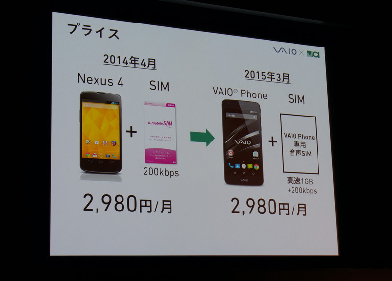 12日に発表された「VAIO Phone」