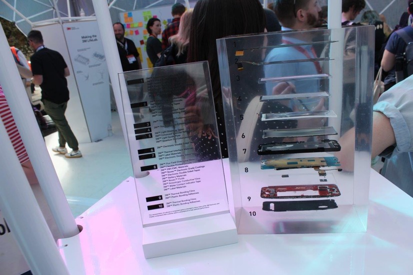 HTC製スマホの3M製品利用の展示
