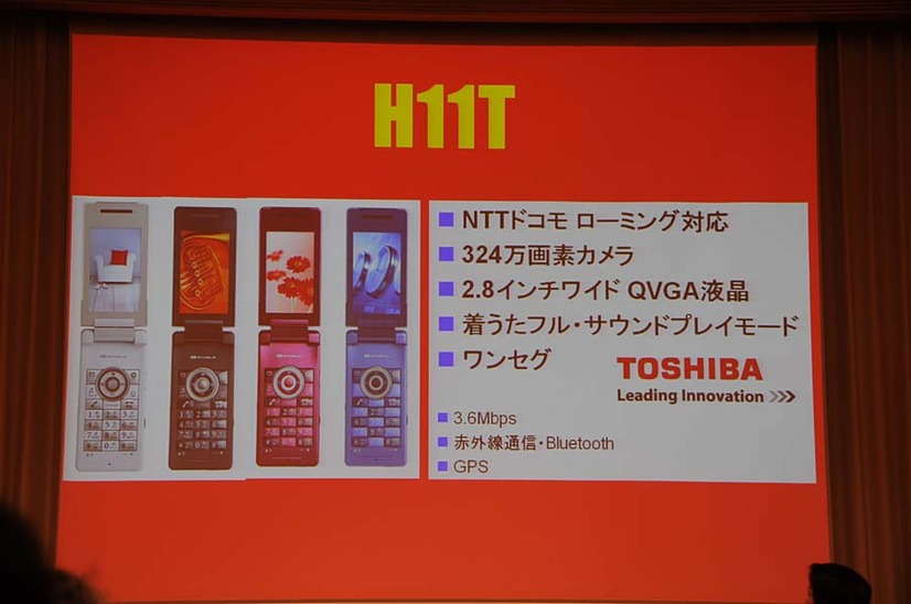 東芝製端末：ドコモローミング、HSDPAなど実用重視のスペックだ