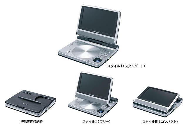 松下、視聴スタイルを変更可能な7型ワイド液晶搭載ポータブルDVDプレーヤー