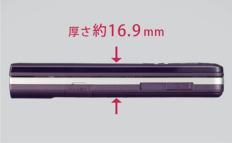 富士通製Windowsケータイ「FOMA F1100」サイド