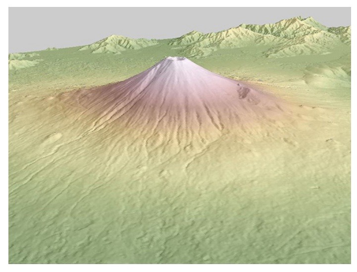 データから再現されたデジタル3D地形（イメージ）