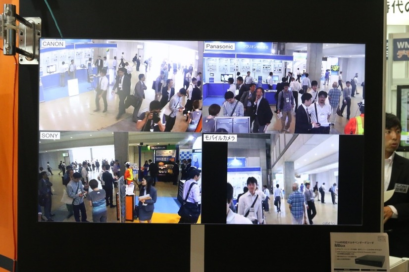 デモ展示の使用イメージとしては山間部などの防災用監視カメラ。ケーブルによる映像の伝送が難しい時に本製品のブリッジ機能などを使うことで遠隔監視が実現する