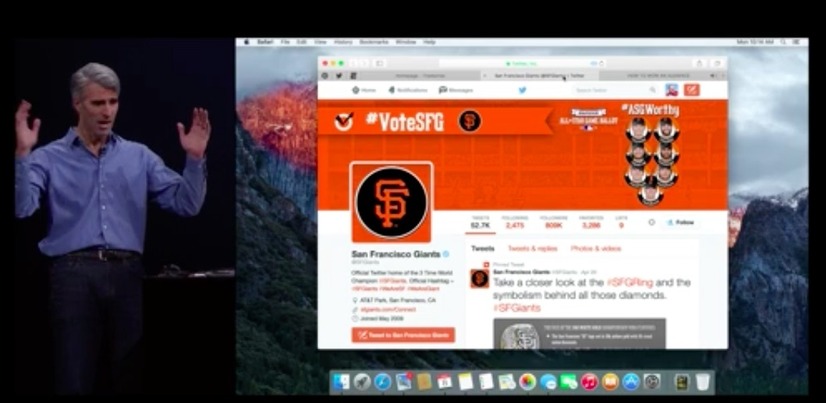 Mac向けOS Xの次期バージョン「El Capitan」発表（ライブ配信のキャプチャ）