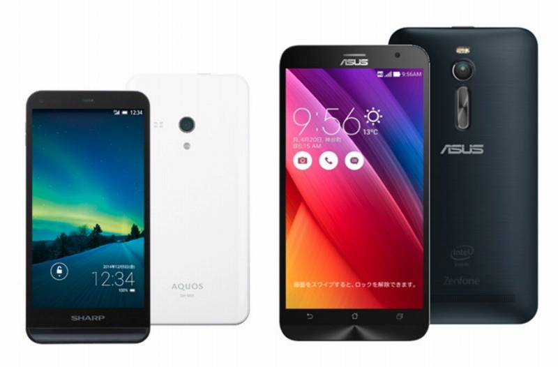 左：「AQUOSSH-M01」、右：「ZenFone 2(ZE551ML)」