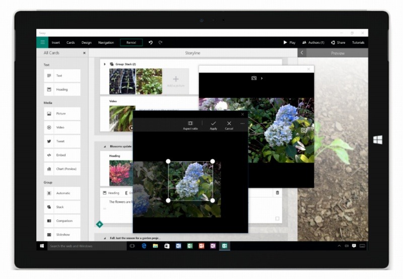 「Sway for Windows 10」画面イメージ