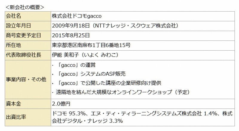 新会社の概要