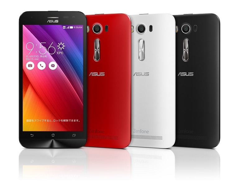 ボディカラーはブラック、ホワイト、レッドの3色が用意される「ZenFone 2 Laser」