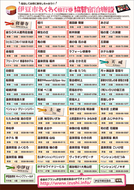 「伊豆市わくわく旅行券」協賛宿泊施設