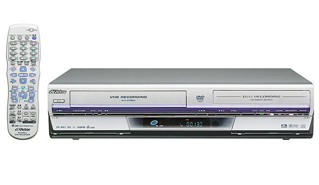 　日本ビクターは、DVDレコーダー「快録LUPIN」シリーズの新製品として、VHS＆DVDレコーダー「DR-MV3」と、BSアナログチューナー内蔵のVHS＆DVDレコーダー「DR-MF3」を10月上旬に発売する。