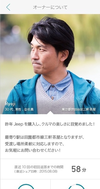 「Anyca」アプリ画面