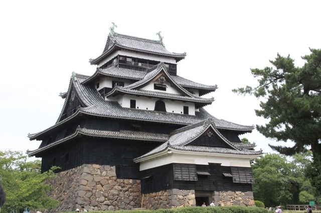 県庁舎のすぐそばに松江城。国宝に指定された