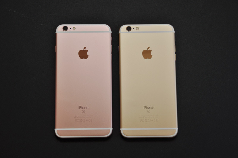 iPhone 6s plusのローズゴールドとゴールドを比較