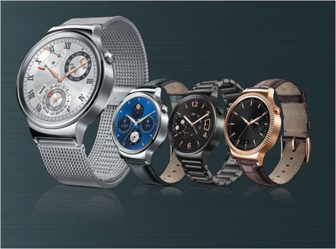 バンド部の異なる4機種がラインナップされた「Huawei Watch」。価格は45,800円～