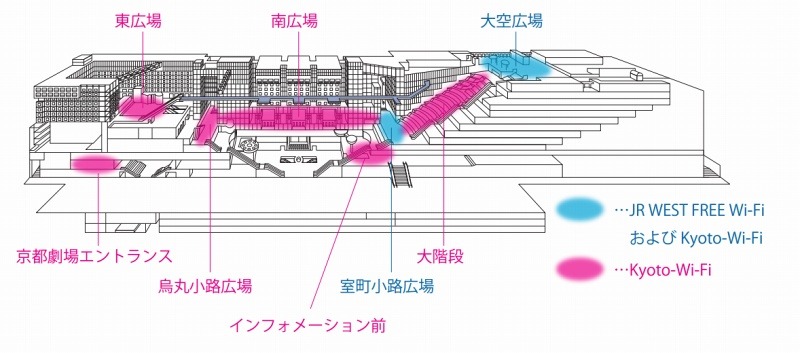 京都駅内のサービス提供箇所