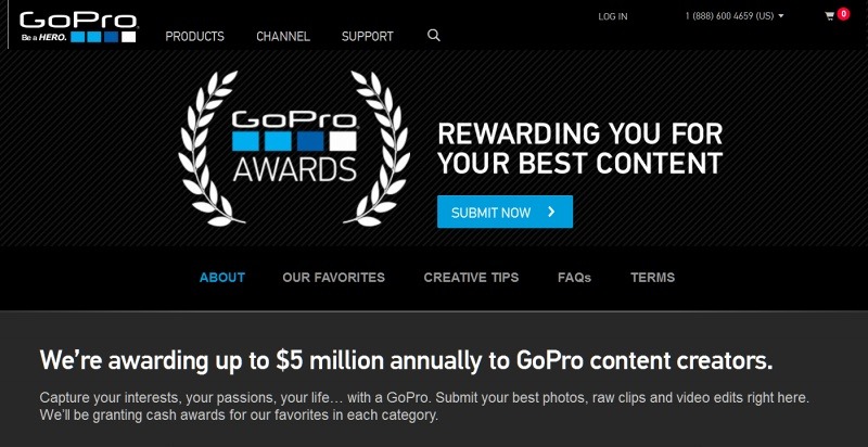 「GoPro Awards」特設サイト