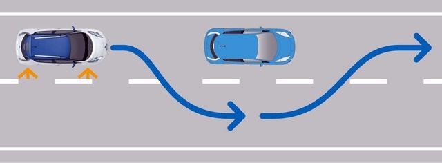 自動走行で可能になる機能「低速車両の自動追い越し」