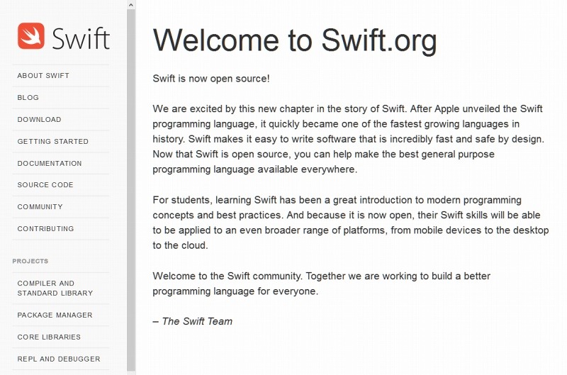 「Swift.org」サイト