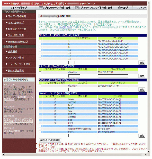 グラフィ CMS