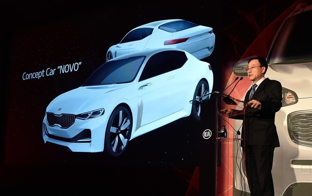 キアのプレスカンファレンス（CES16）《写真 Getty Images》