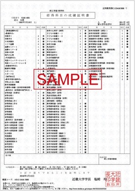 成績証明書