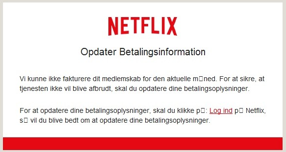「Netflix」に見せかけたスパムメールのスクリーンショット