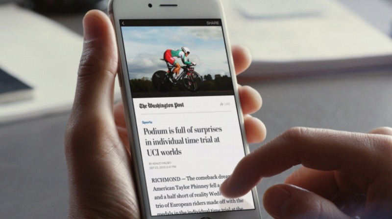 「インスタント記事」の閲覧イメージ（Facebookリリースより）