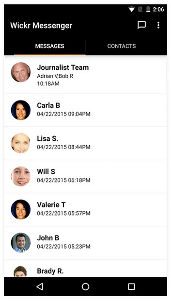 「Wickr Me」画面イメージ