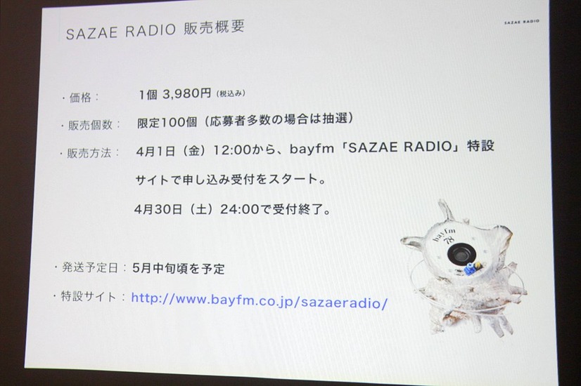 SAZAE RADIOの販売概要