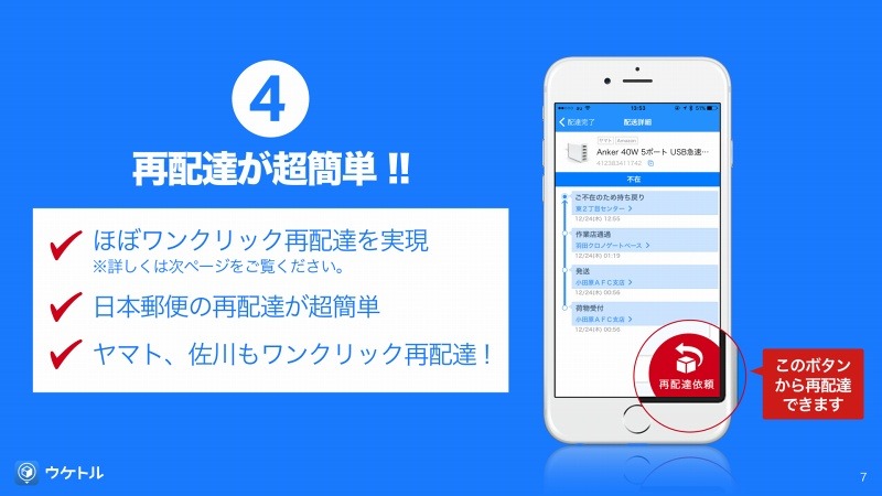 再配達が簡単