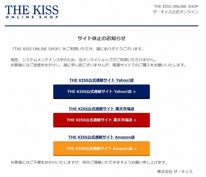 THE KISS ONLINE SHOP（休止中）