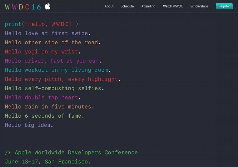 「WWDC - Apple Developer」サイト