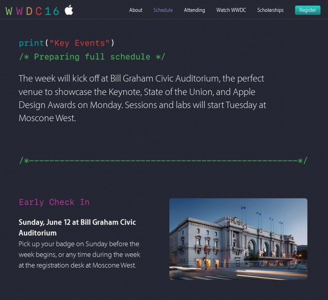 「WWDC - Apple Developer」サイト