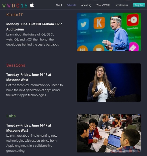 「WWDC - Apple Developer」サイト