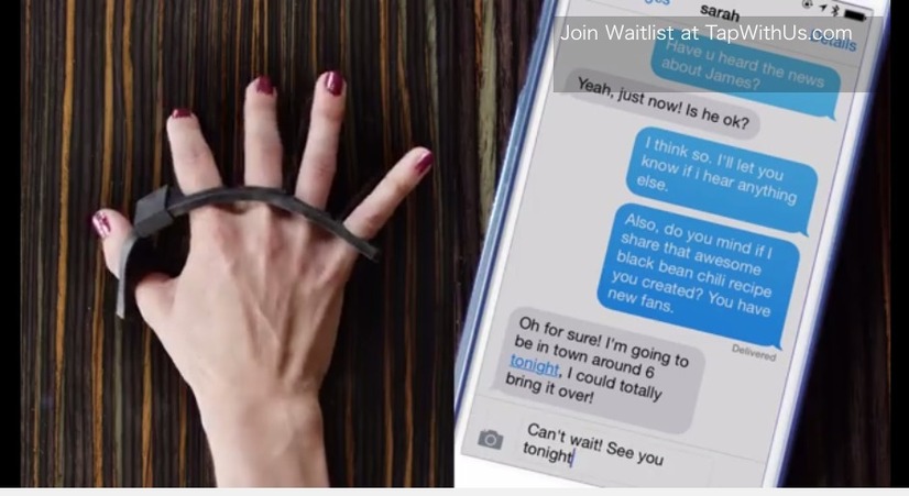 文字入力の常識が変わる!? ウェアラブルキーボード「Tap」
