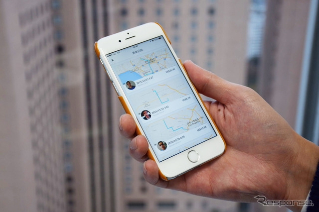 Uberの画面イメージ。「乗車記録」画面で、誰にいくら支払ったか確認できる