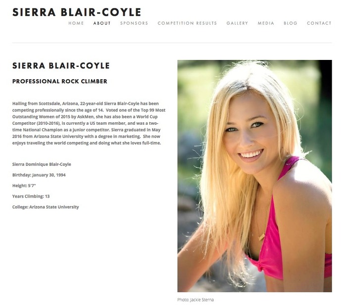 Sierra Blair-Coyleの公式サイトより