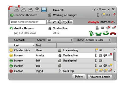 Avaya one-X Communicatorスクリーンショット