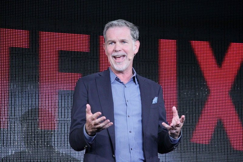 イベントの冒頭に登壇して挨拶した、Netflixの共同創業者でCEOのリード・ヘイスティングス氏