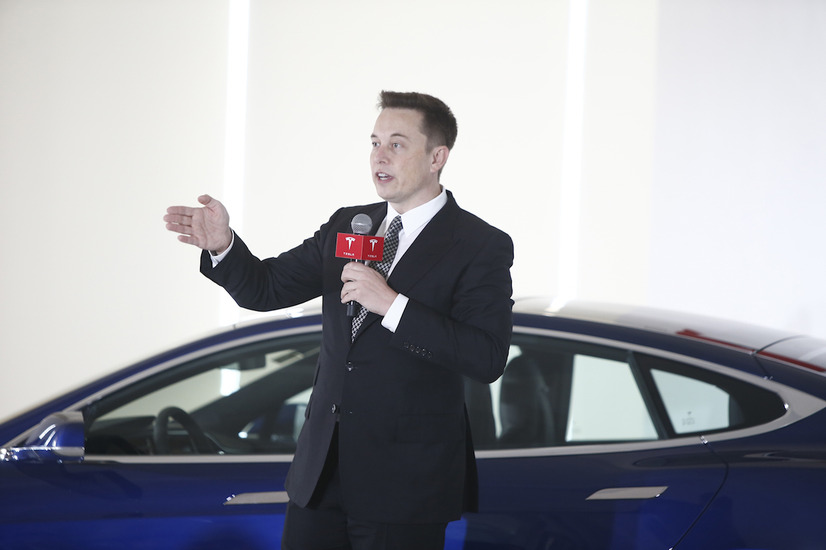 テスラ・モーターズのイーロン・マスクCEO（C）Getty Images