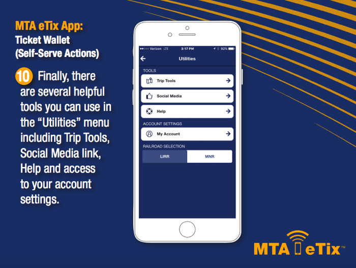 「MTA etix」アプリ