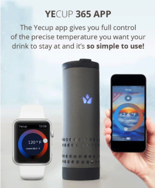 これは画期的！ スマホで10度から70度まで温度調整できるタンブラー「Yecup 365」