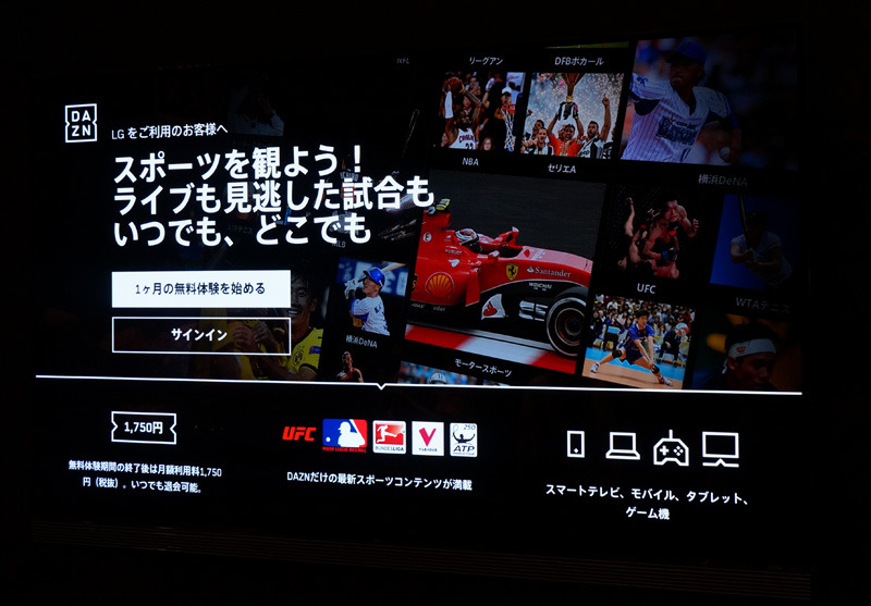 スマートテレビでの再生画面