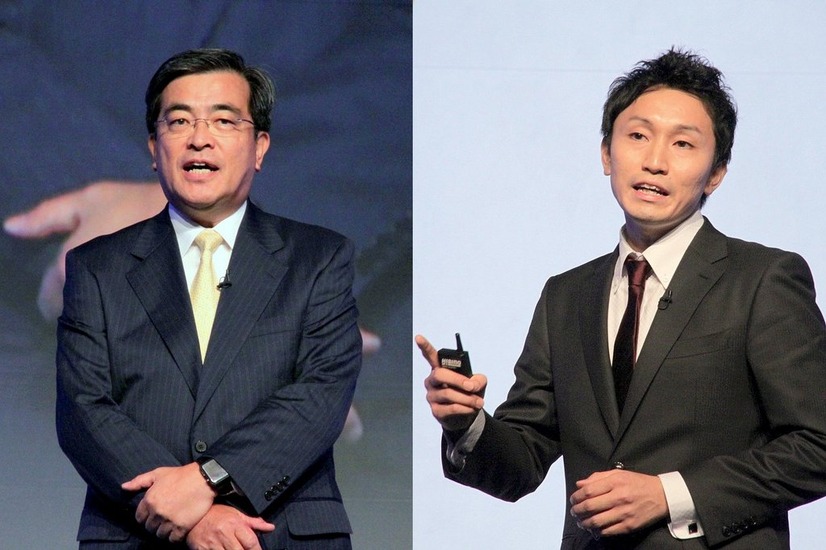 ソフトバンク 専務取締役 プロダクト&マーケティング統括 技術統括の今井康之氏(左)と、ソフトバンク 技術統括 モバイル技術本部 ネットワーク企画統括部 統括部長の北原秀文氏(右)