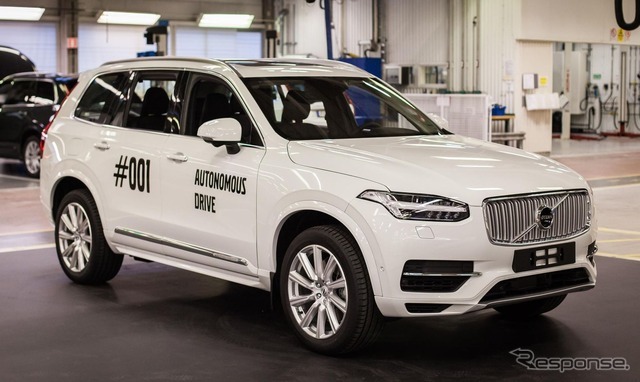 新型ボルボXC90ベースの自動運転テスト車両