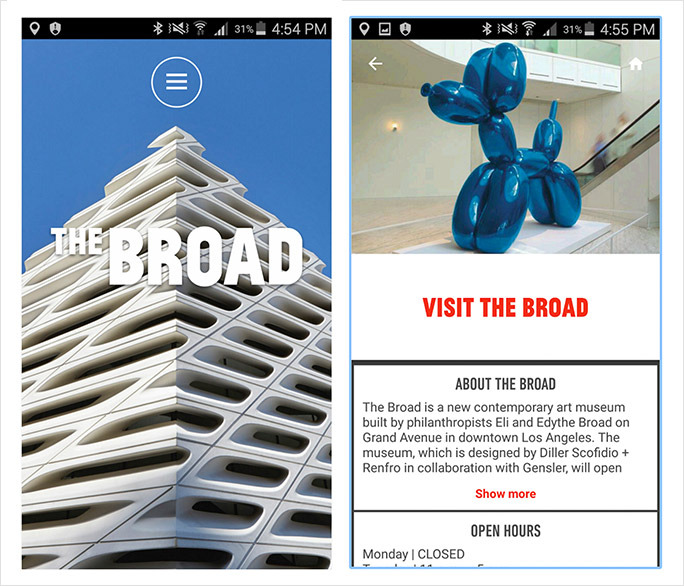 ロサンゼルスの美術館「The Brroad」に入館すると、Nearbyがオススメしてくれるアプリがこれだ