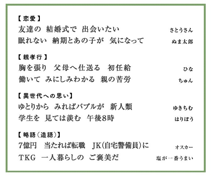 20代限定版のサラリーマン川柳！ベスト3が発表に！