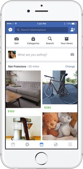 Facebook、ユーザー間で商品の売買が可能なフリマ機能「Marketplace」発表！